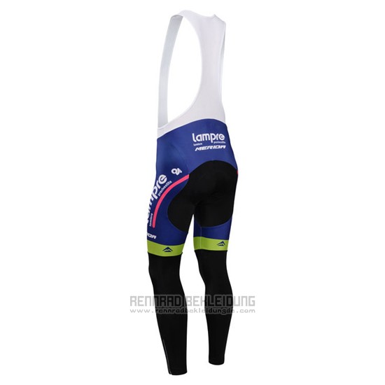 2014 Fahrradbekleidung Lampre Merida Rosa und Blau Trikot Langarm und Tragerhose - zum Schließen ins Bild klicken